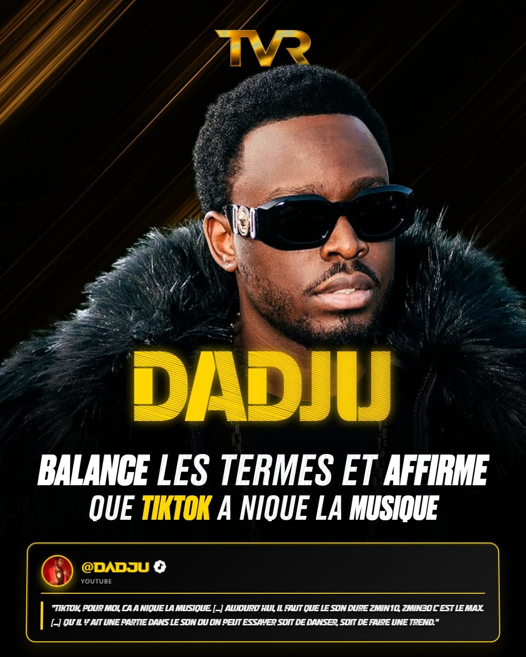 Dadju s'exprime sur l'impact potentiellement négatif de TikTok sur la musique